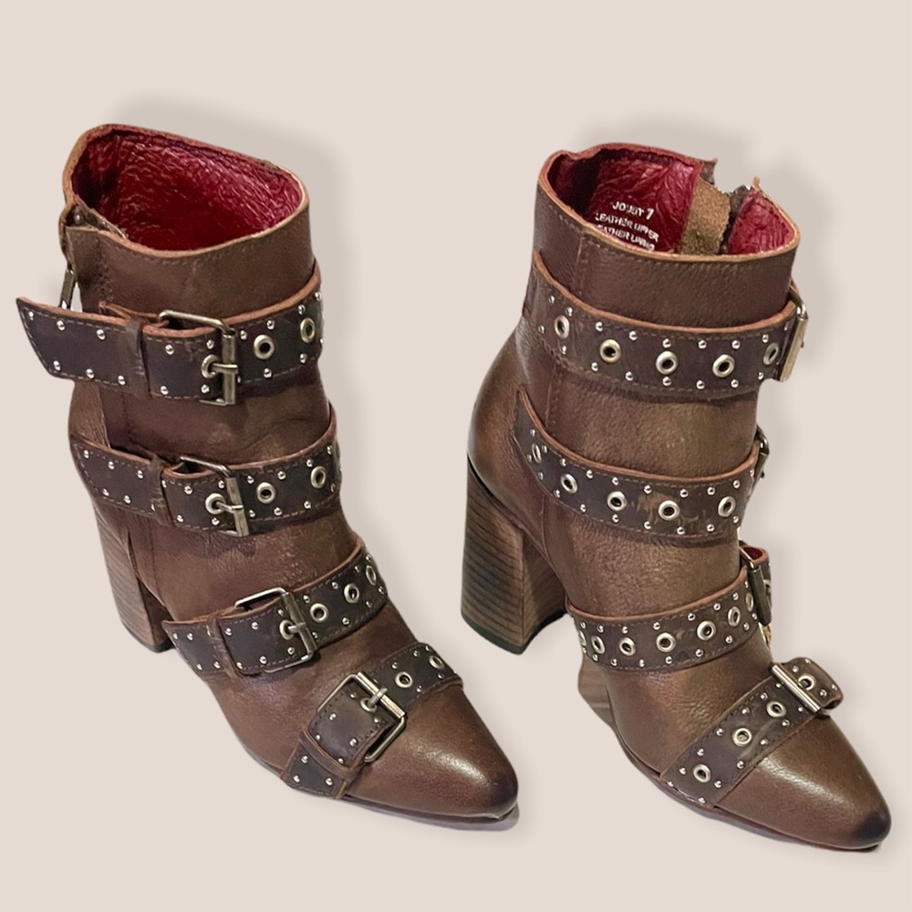 New! FREEBIRD “JOUST” Brown Leather Bootie - Picture 3 of 13